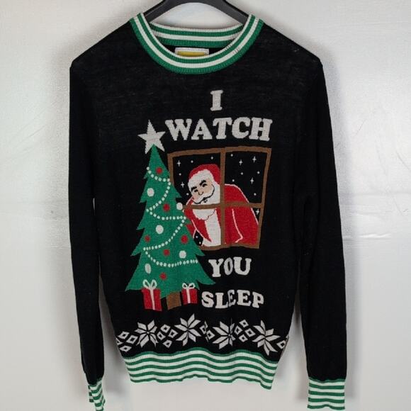Tipsy Elves Santa I Watch You Sleep Sweater - Picture 1 of 8